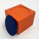 Orange and blue stool Il Kubile by MIM Roma, 1970