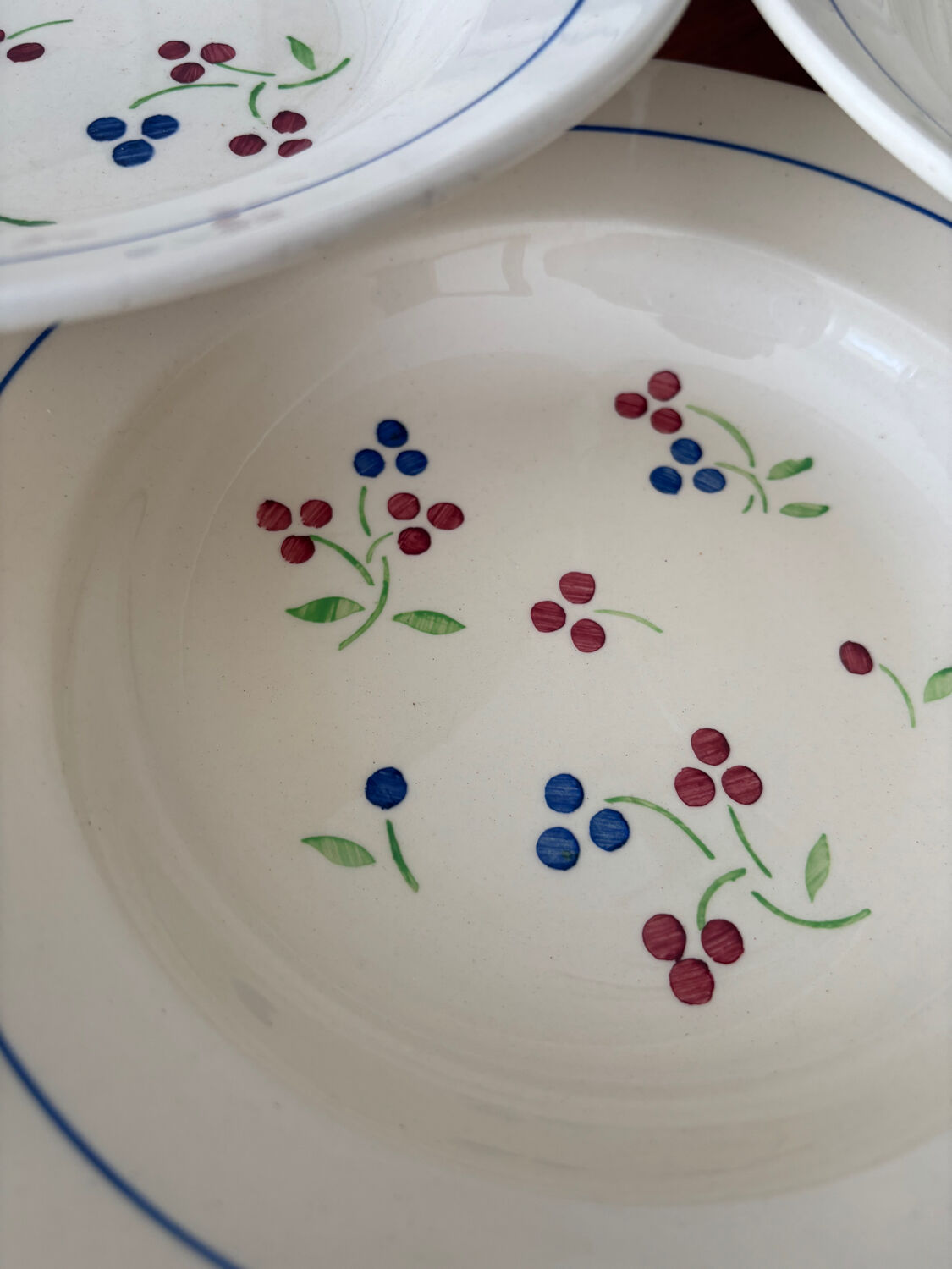 Set of 8 vintage Lunéville deep plates model Odile – bay decoration
