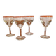 Set of 4 Blown Glass Bistro Glasses with Red Rim