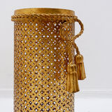 Golden umbrella stand Hollywood Regency by Li Puma Firenze, Italy 1950s