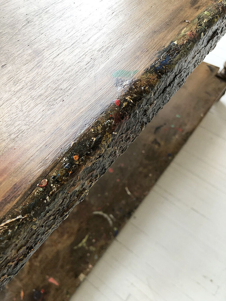 Artist studio oak draper table