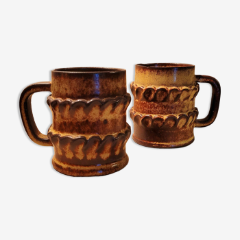 Old mugs or mugs vintage ceramic Accolay 50s 60s