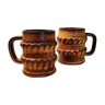 Anciennes tasses mugs ou chopes vintage céramique Accolay années 50 60