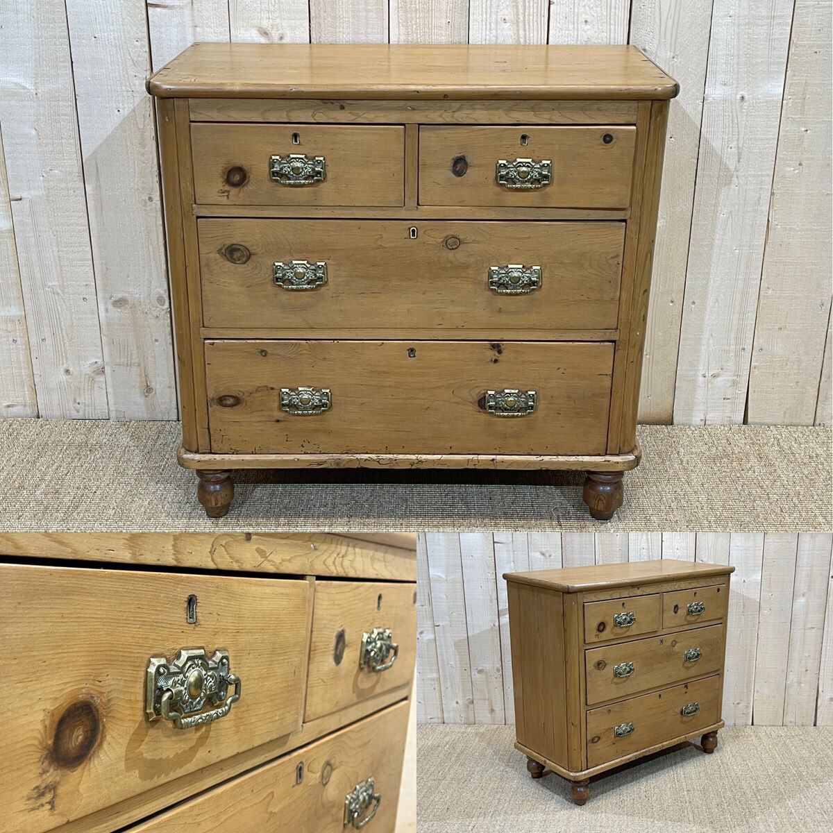English chest of drawers in nineteenth century fir