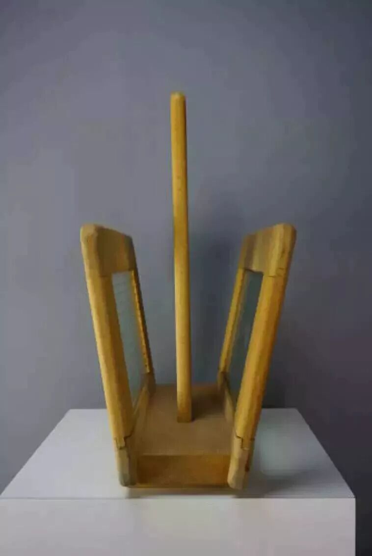 Wooden and glass magazine rack