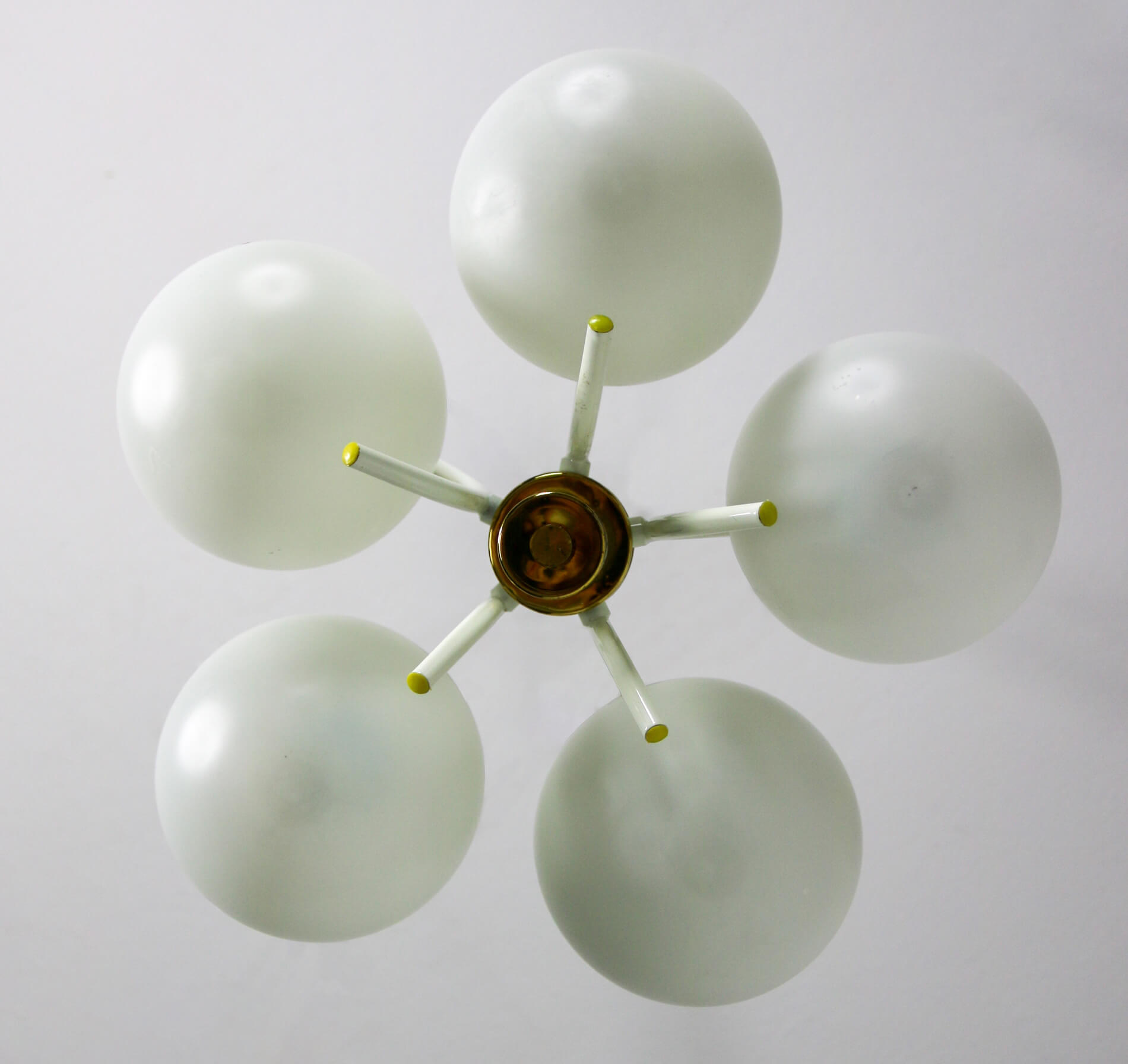 Lustre en laiton à 5 bras du milieu du siècle