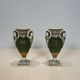 Pair of Empire Style Porcelain Vases, Decorated with Swans and Bundles