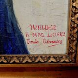 Oil on canvas homage to mad leclercq: orientalist school around 1950