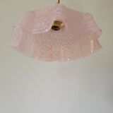 Draped pendant lamp in pink Clichy glass