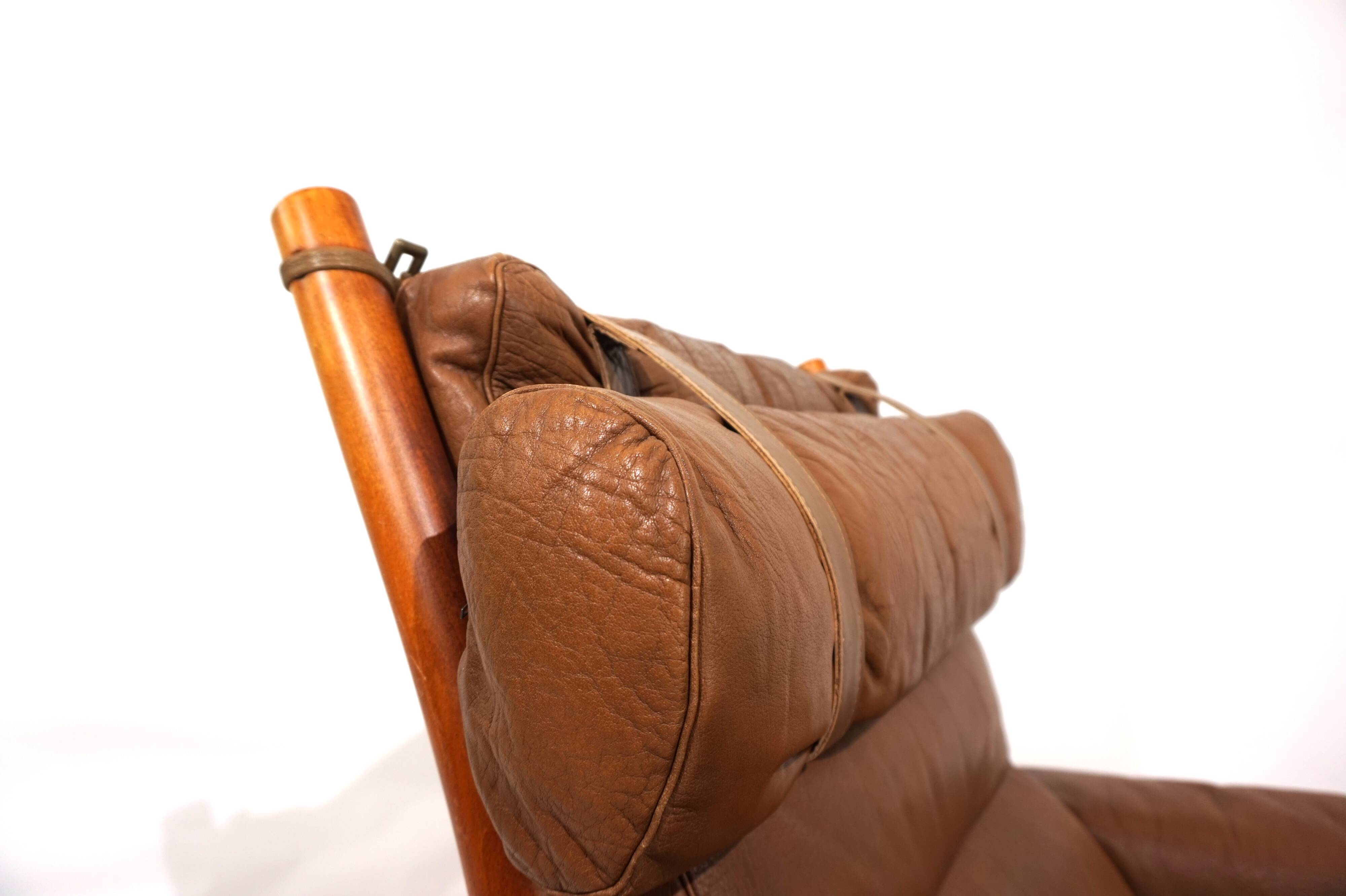 Arne Norell Inca chair with ottoman for Norell AB