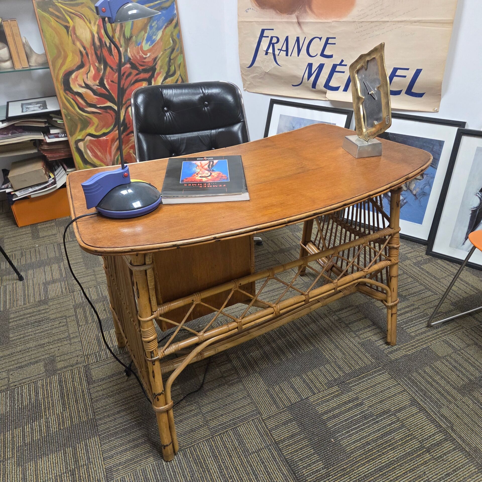 Rattan desk – Circa 1960-1970