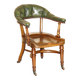 Victorian captain's chair in mahogany and leather