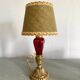 Lampe bronze, câble 2 M tissu neuf, abat-jour