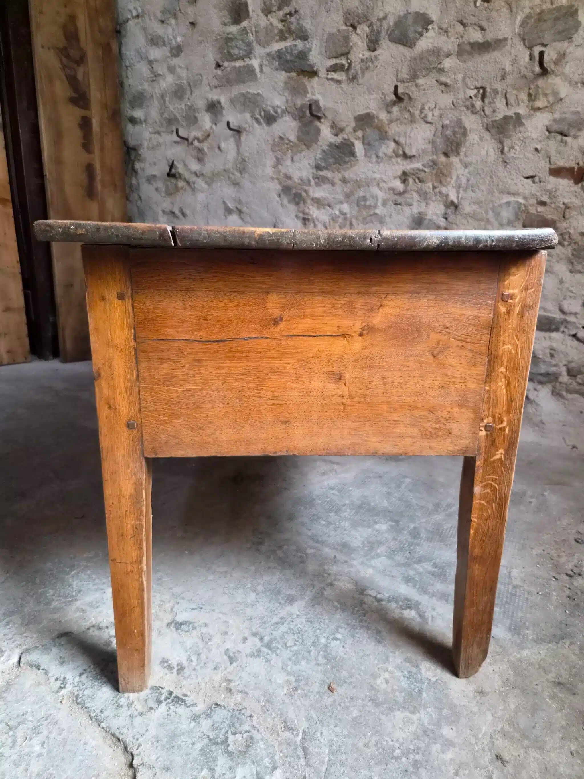 Antique oak flour chest from France, 19th century.