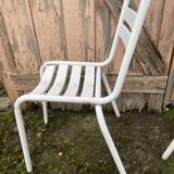 Duo of vintage metal Tolix chairs