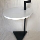 80s side table, black & white geometric shapes