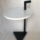 80s side table, black & white geometric shapes