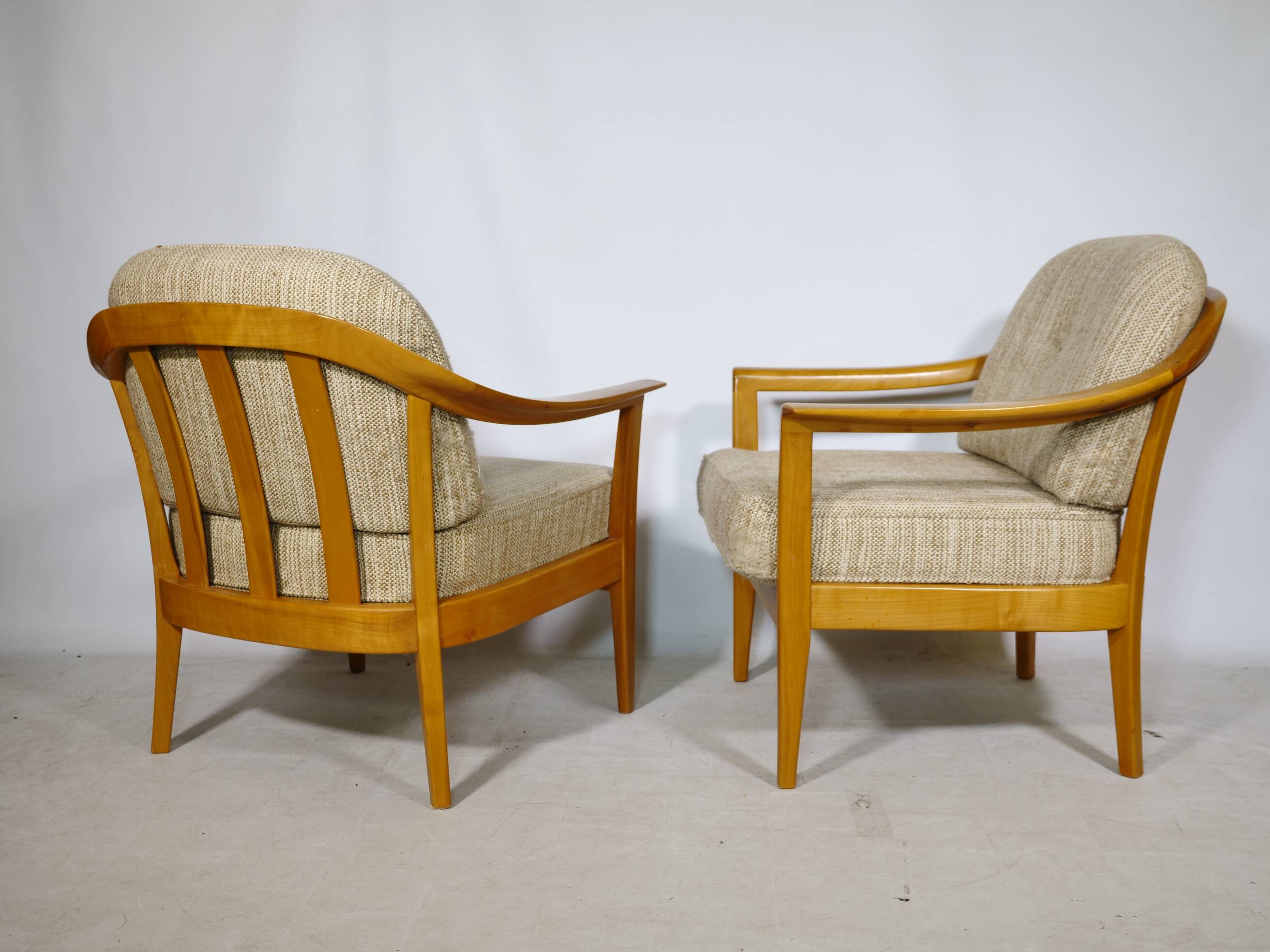 Cherrywood Club Chairs by Klaus Warzecha for Wilhelm Knoll, Set of 2, 1970s