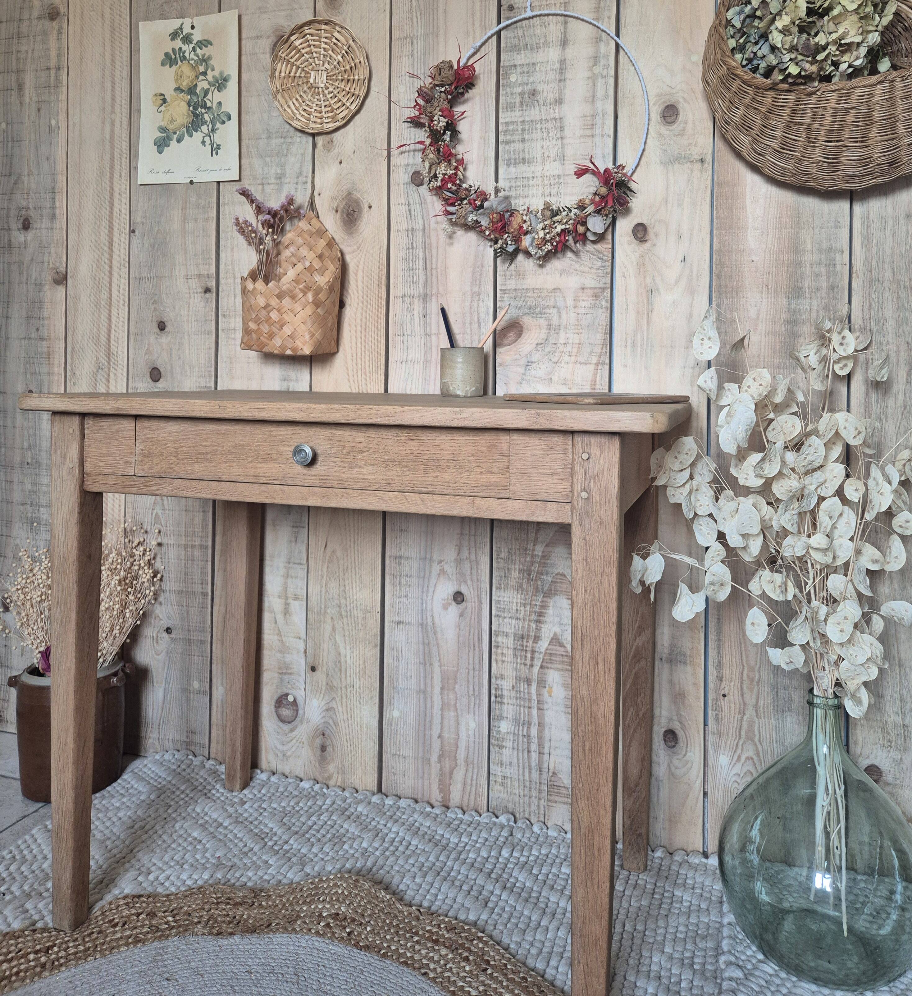 Small Oak Farmhouse Table - Desk or Console