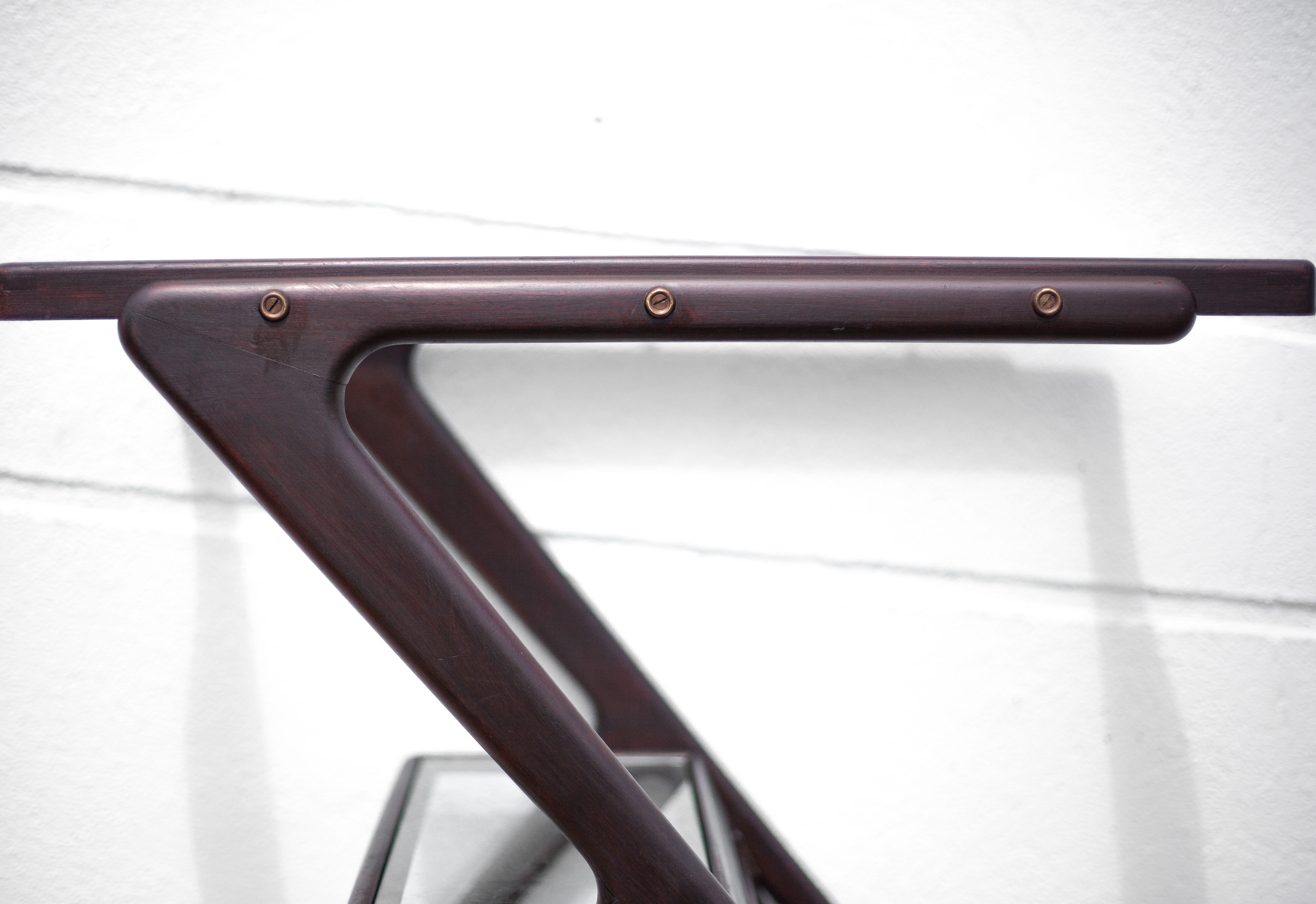 Serving rolling trolley, wood service, 50's