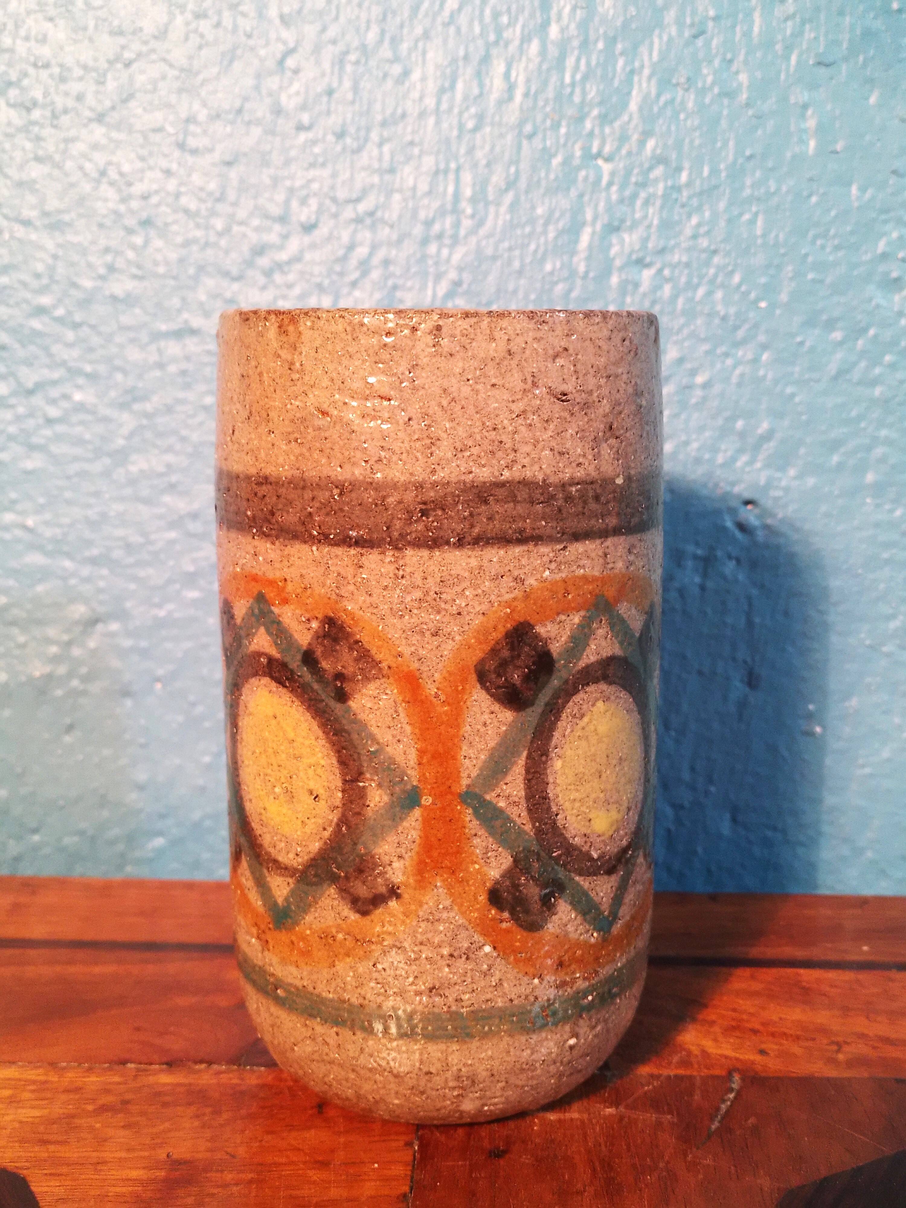 Ceramic pot "Flowers" 1960s