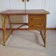 Vintage design - beautiful retro desk in bamboo wood and rattan - 2 drawers - 60s
