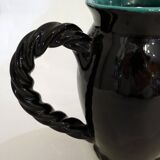 Set of 2 pitchers with braided handles, in Grandjan-Jourdan Vallauris earthenware, 1950