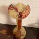 Vase verre bicolore, col fleur