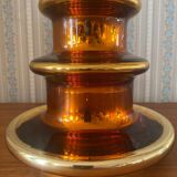 Metallic Amber Glass Table Lamp by Gustav Leek for Orrefors, 1960s