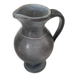 Grey/Black ceramic pitcher signed TL Corti - height 25cm