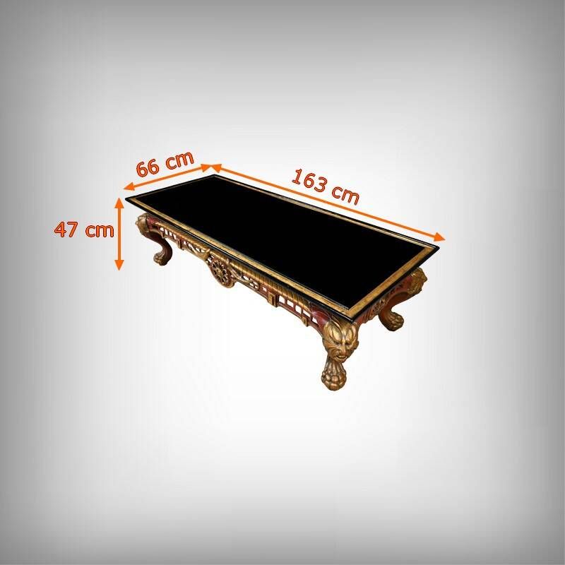 Large Imperial Coffee Table with Glass Top, China – 20th Century
