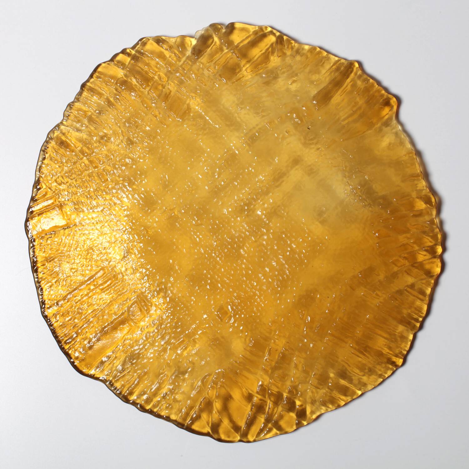 Amber Plate Jute by Pavel Panek / Glass Union / Czech Republic / 1977