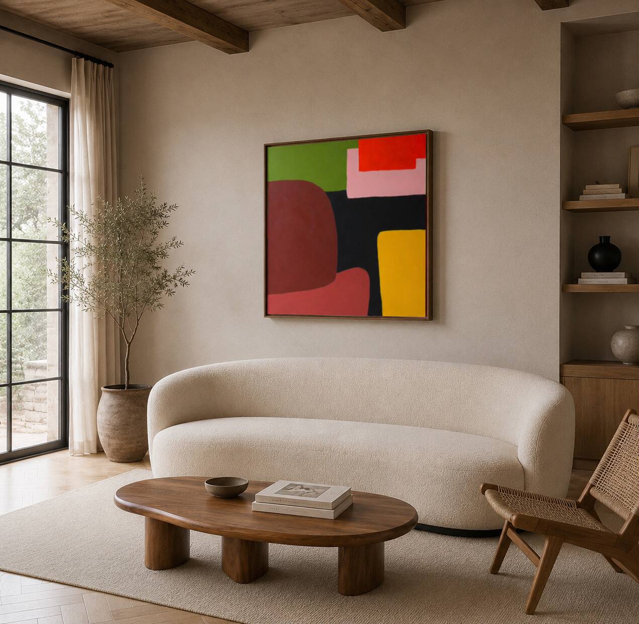 Joyful abstract on stretched canvas 80x80cm