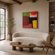 Joyful abstract on stretched canvas 80x80cm