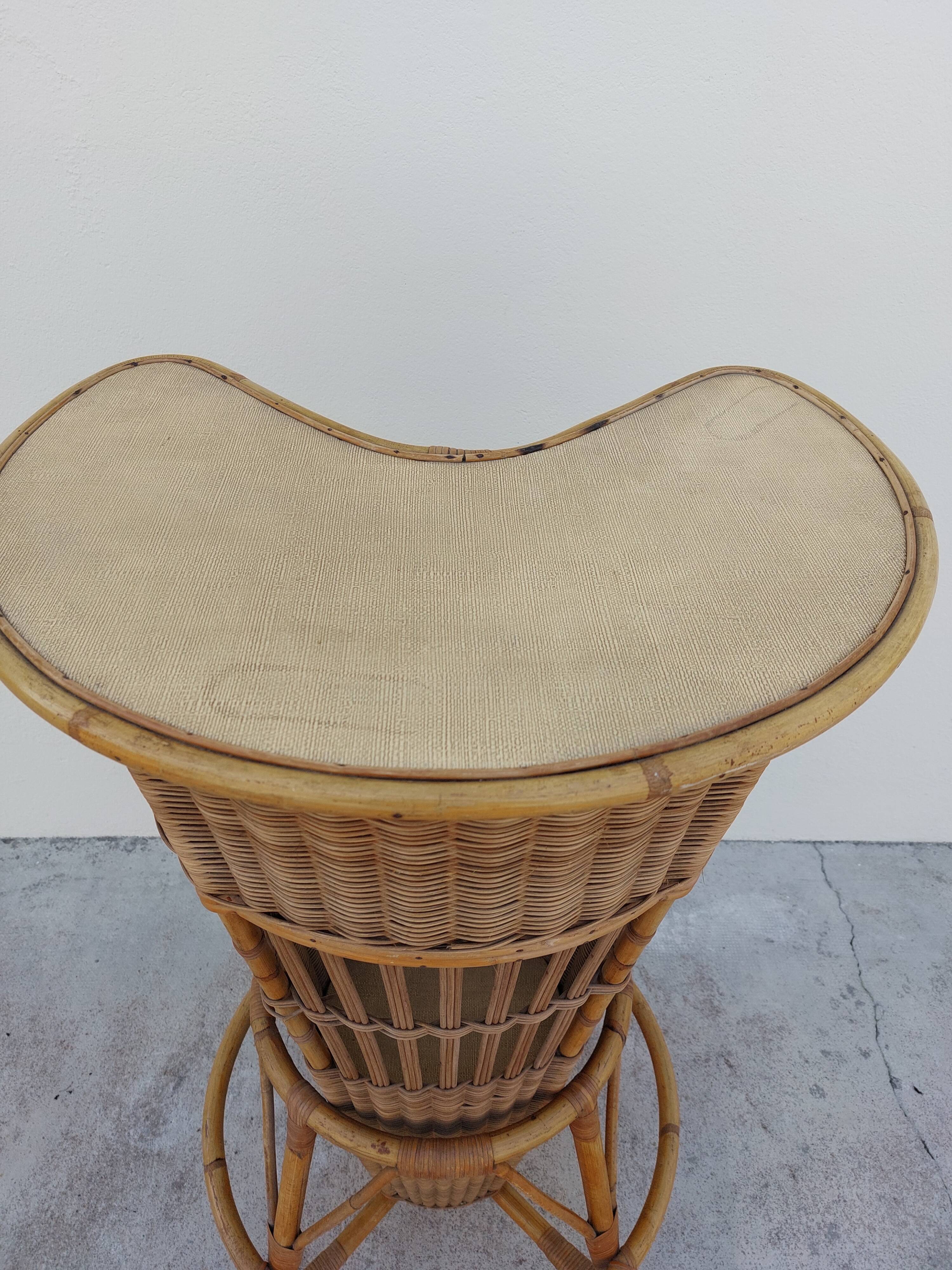 1950 vintage rattan cocktail bar