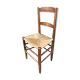 Chaise d'église paillée