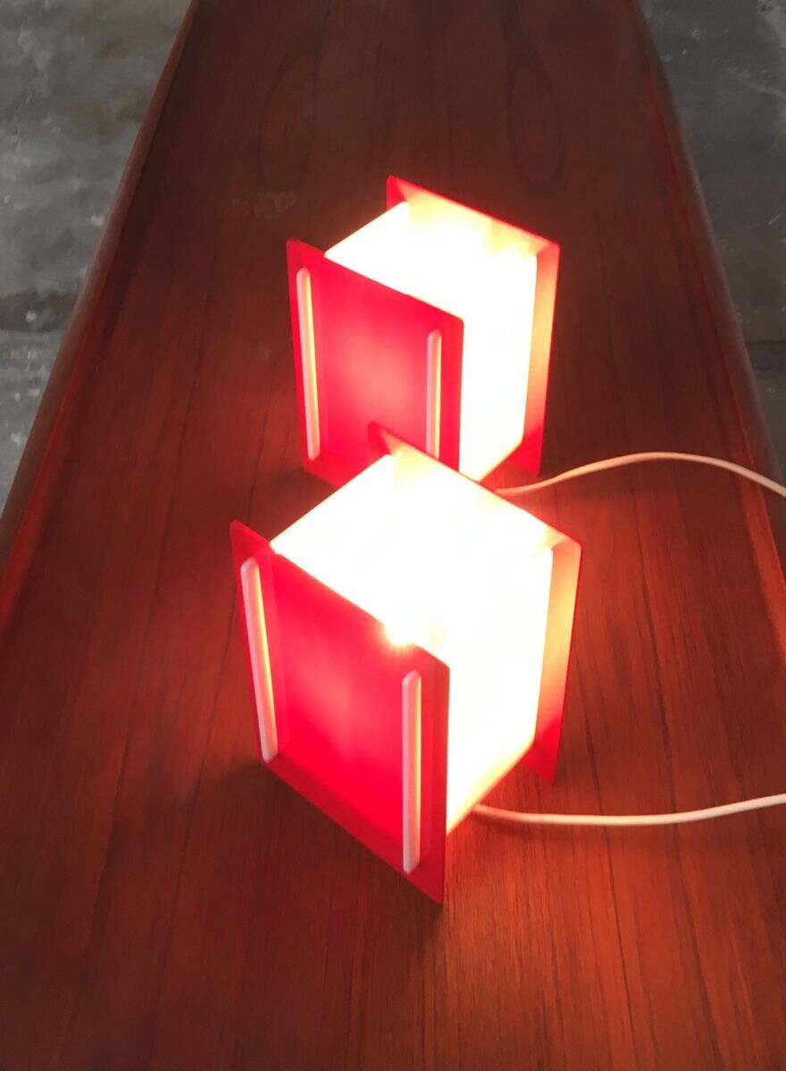 Mid-century acrylic table lamps, set of 2