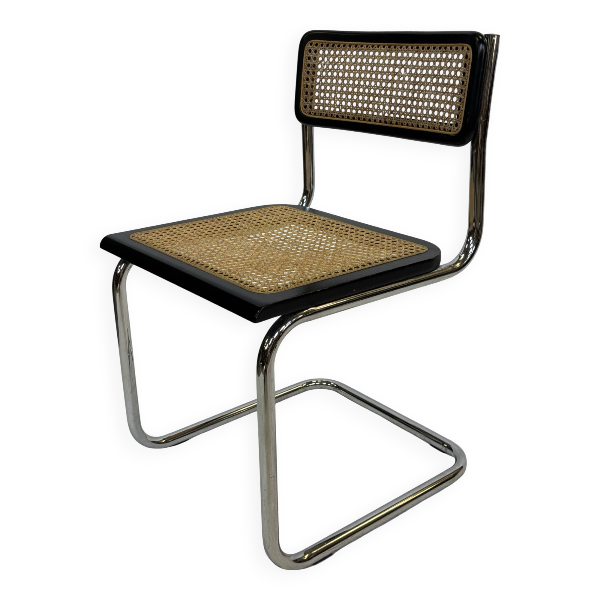 Vintage Cesca chair style b32 model in chrome and black