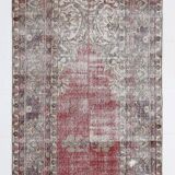 4x7 Red & Cream Vintage Area Rug 126x236Cm SK 17738
