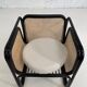 Cubic armchair in black rattan and canework