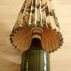 Rockabilly glass footed table lamp with a fabric lampshade, comes direct from the 1950s