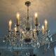 Ancien Lustre en cristal de Bohème 8 bras