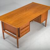 Danish Teak Executive Desk by Arne Vodder for H.P. Hansen, 1960s