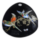 Assiette décorative Longwy Aubade 3522 – oiseaux peinte à la main