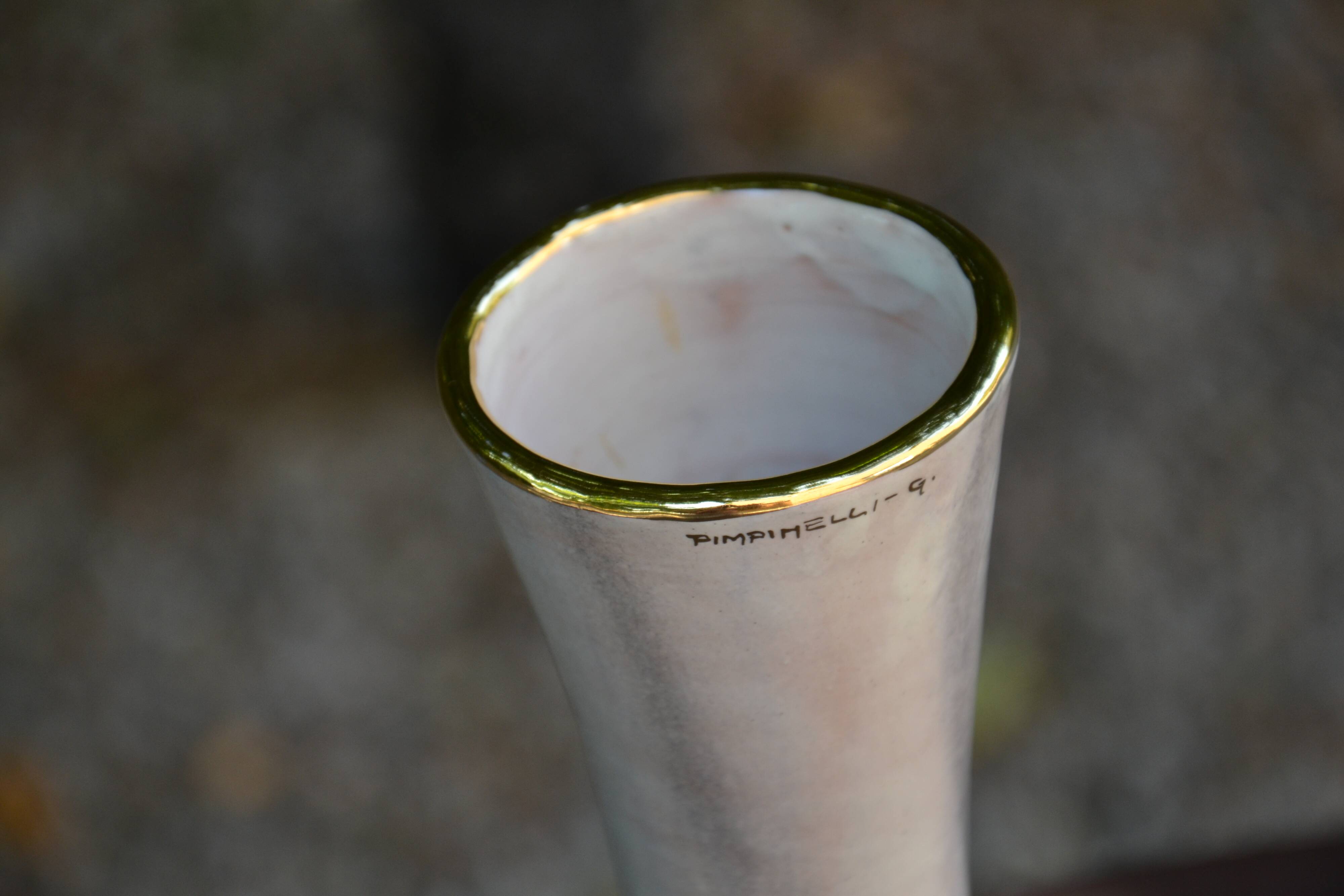 Vase G.P. Gialletti  Pimpimelli céramique lustrée