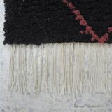 Vintage ancestral black Berber rug in wool