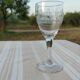 8 old white wine glasses engraved with a frieze late 19th early 20th