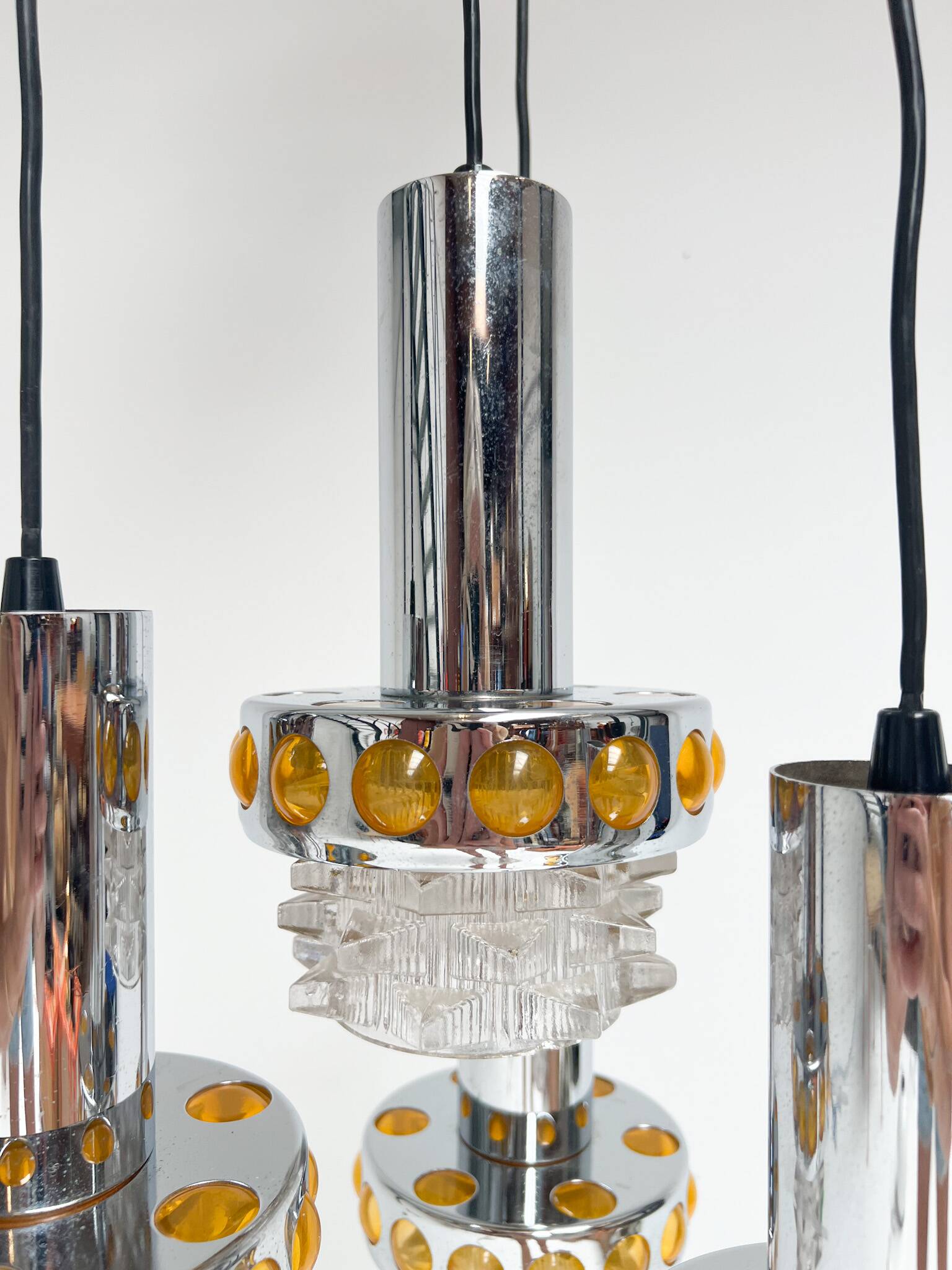 Solid Cascade chandelier with 4 lights, 1970s