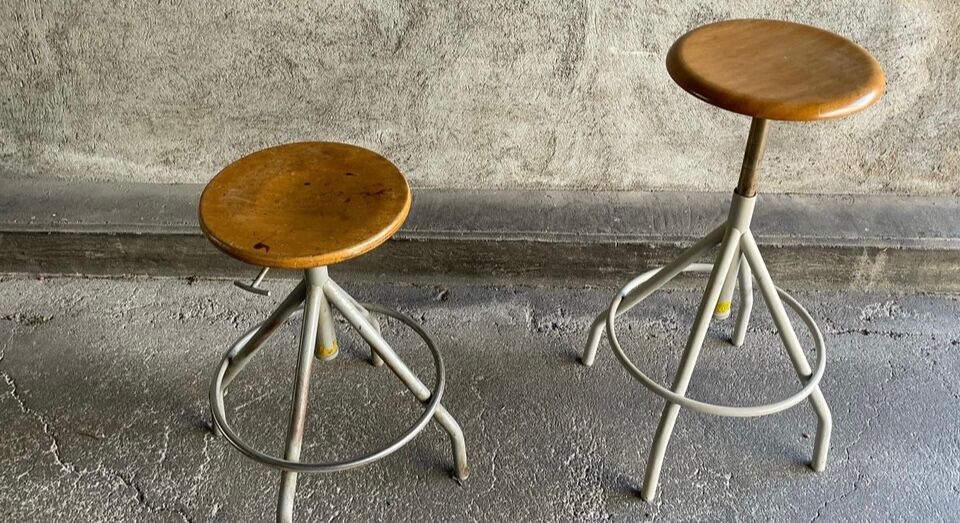 Pair of BAO workshop stools, 1950s