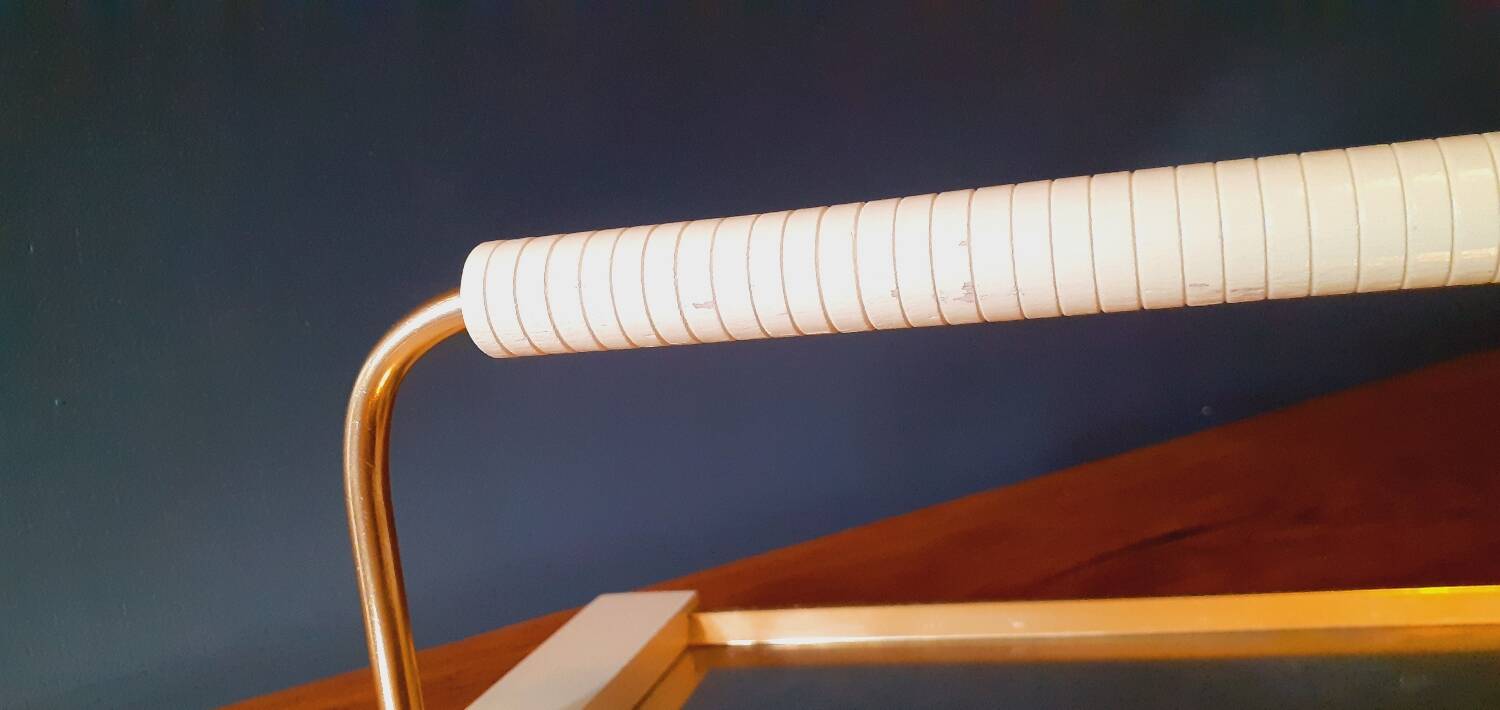 Plateau vintage année 50 en bois laqué et métal doré